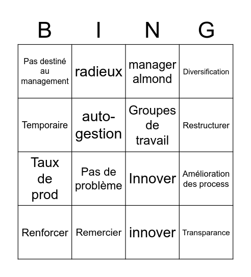 Amossys Party Bingo Card