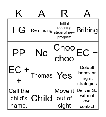 Myth Busters Bingo Card