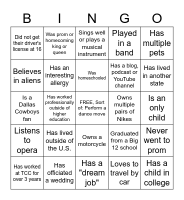 A&C People Bingo Card