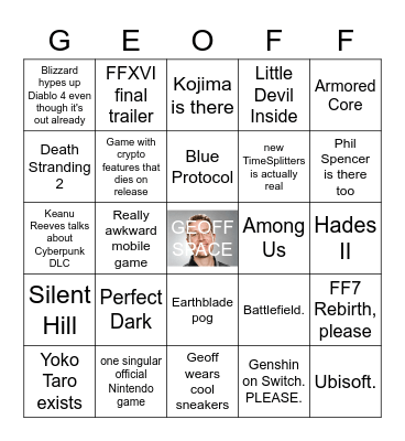 SummerGameFest 2023 Bingo Card