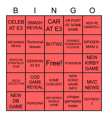 E3 TRUCHO 2023 Bingo Card
