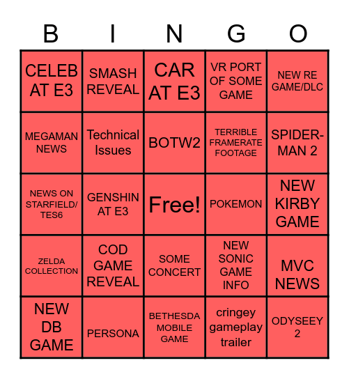 E3 TRUCHO 2023 Bingo Card