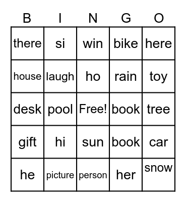 Library Bingo Card