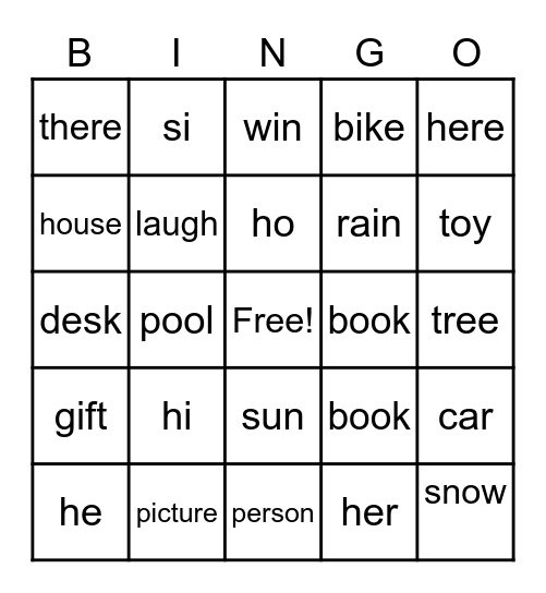 Library Bingo Card