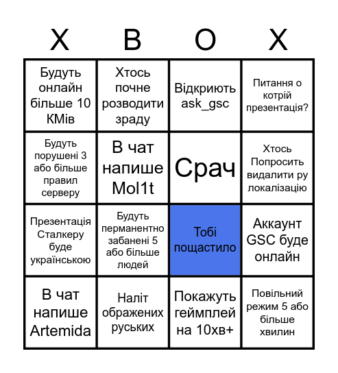 11 Червня Bingo Card