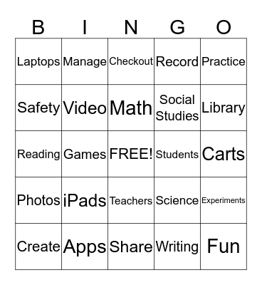 Technology  Bingo Card