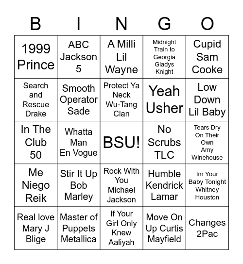 BSU Bingo Card