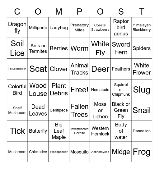 Compost Bingo Card