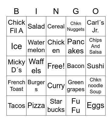 WHIP IT UP!!!! Bingo Card