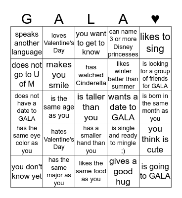 Find someone who... Bingo Card