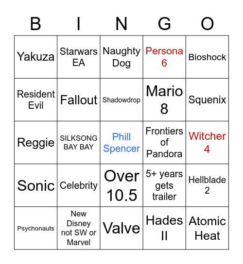 Ash gets squares Bingo Card