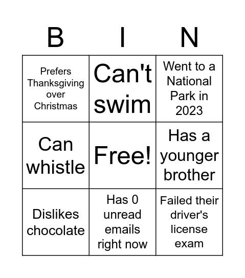 Coleen: Find someone who... Bingo Card