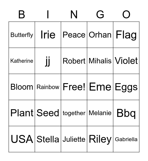 Group c bingo Card