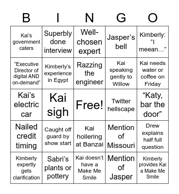 Make Me Smart Bingo Card