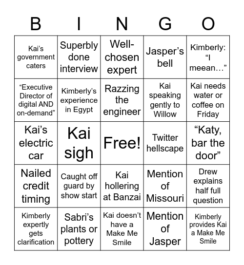 Make Me Smart Bingo Card