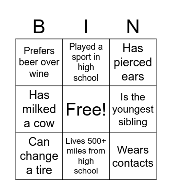 Kathleen, find someone who... Bingo Card