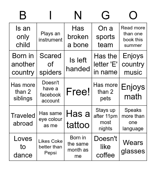 Western DOTY 2023 Bingo Card