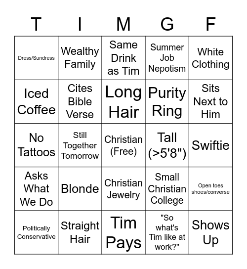Ms. Erin Kendall Bingo Card