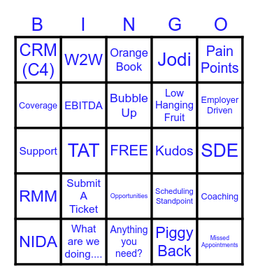 Lingo Bingo Card