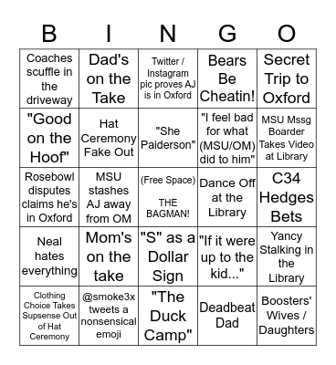 Official A.J. Brown Crootin Bingo Card