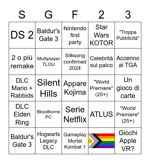 SummerGeoffFest 2023 Bingo Card