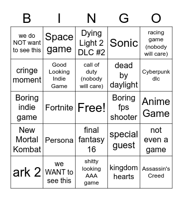 bing Bingo Card