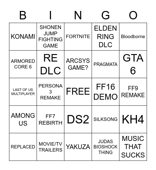 SUMMER GAMES FLOP Bingo Card