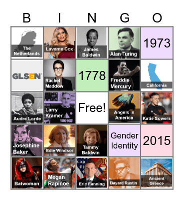 LGBTQ+ History Bingo Card
