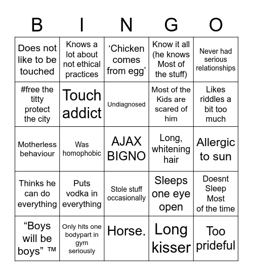 Ajax bingo Card