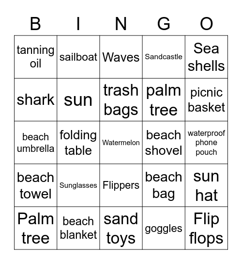 Beach blanket bingo Card