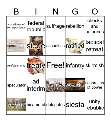 Era 5 Part 2 Revolution Bingo Card