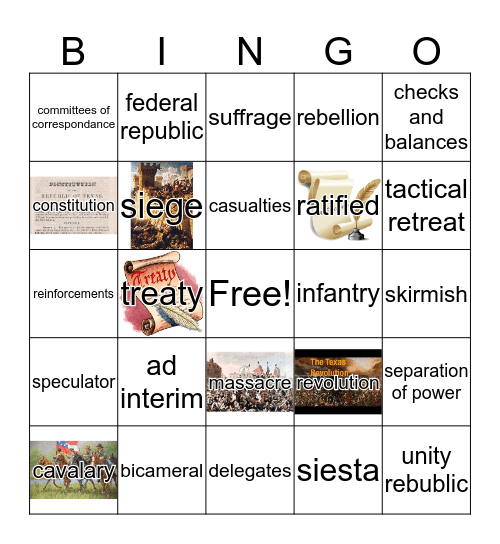 Era 5 Part 2 Revolution Bingo Card