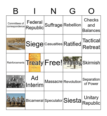 Era 5,Part 2 Vocabulary Bingo Card