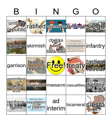Era 5 Part 2 Revolution - Vocabulary Bingo Card
