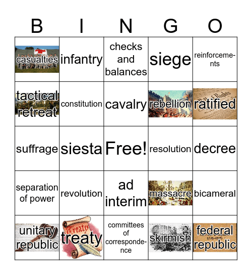 Era 5 Part 2 Revolution Bingo Card