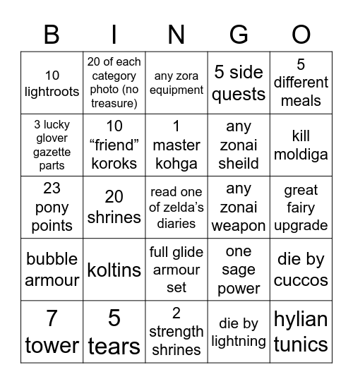 Gray Vs. Evan Bingo Card