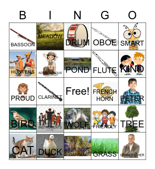 PETER AND THE WOLF Bingo Card