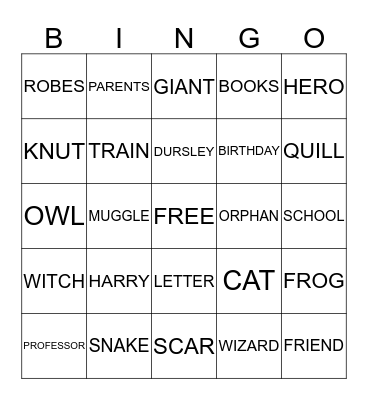 Harry Potter Bingo 1 Bingo Card