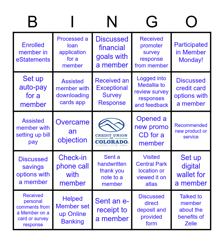 Member Experience BINGO - MXC! Bingo Card