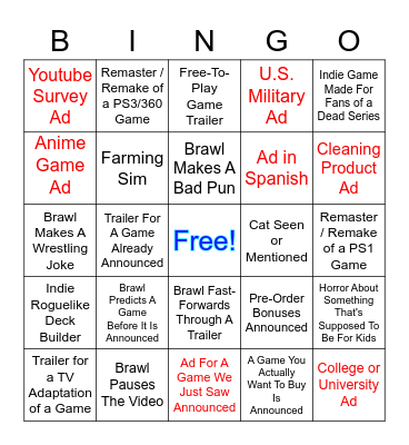 Summer Games Fest Bingo Card