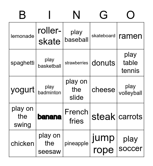 Likes and Wants Bingo Card