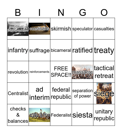 Era 5, Part 2 Vocabulary Bingo Card
