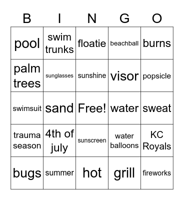 4 West Summer Bingo Card