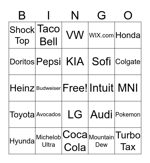 Super Bowl 50 - 2016 Bingo Card