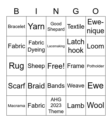 AHG Woven Bingo Card