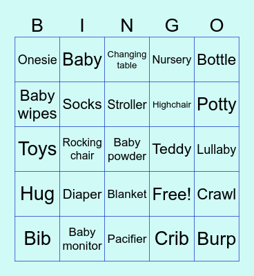 Baby Sprinkle Bingo Card