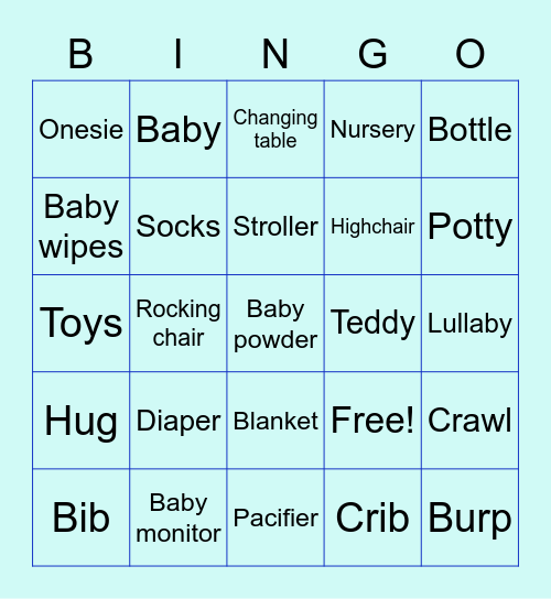 Baby Sprinkle Bingo Card