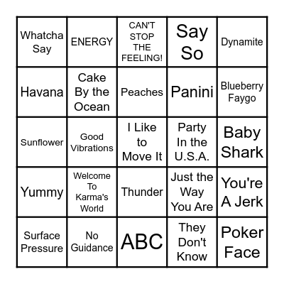 VIBE BINGO KIDS' EDITION Bingo Card