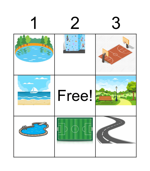 BINGO: PLACES Bingo Card