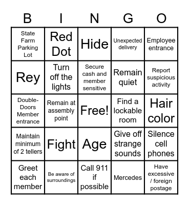 Security Bingo Card